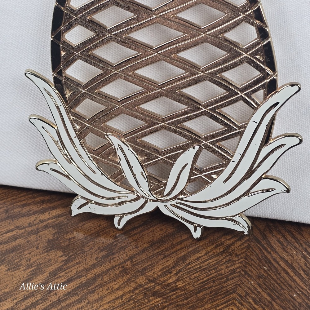 Pineapple Fruit Vintage Trivet Spoon Rest Hanging Wall Kitchen Decor Kitschy 12" - Picture 3 of 8